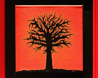 Painting: Red sunset.