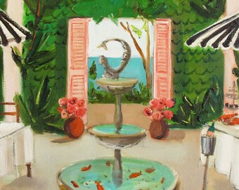 Twelve Days At The Penny Fontaine Hotel. Day Twelve: Toss A Penny In The Hotel Fountain And Make A Wish To Return Next Year. Art Print