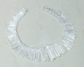Polished Quartz. Full Quartz Strand - Polished Quartz Crystal Points - Natural Quartz Points - Graduated - 20mm - 40+mm