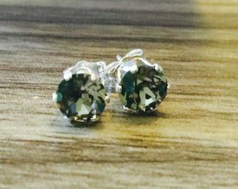 Black Diamond Swarovski Crystal Sterling Silver Earrings