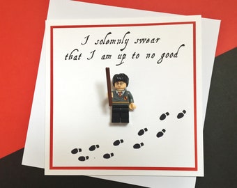 Harry Potter Minifigure Card "I Solemnly Swear That I Am Up To No Good"