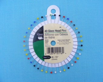 Glass Head Pins (set of 40)