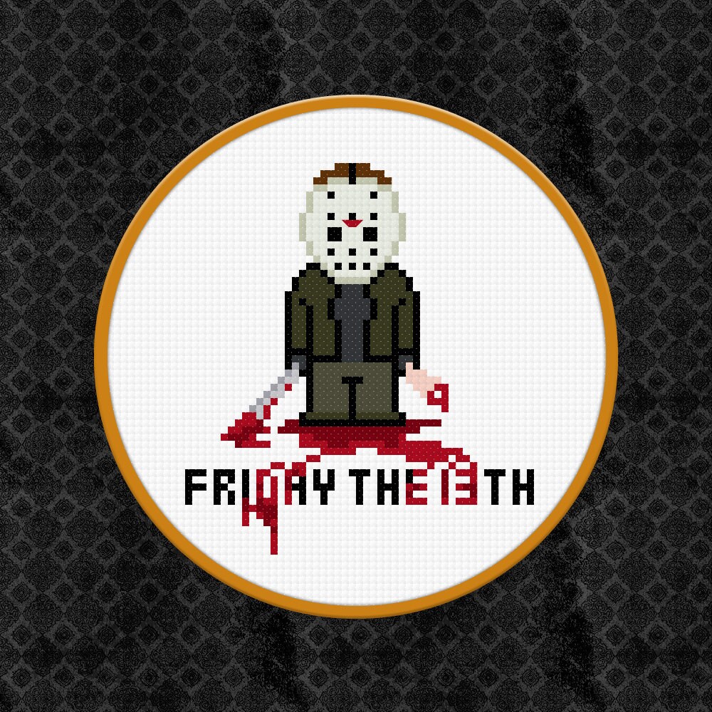 Download Friday The 13th Cross Stitch Pattern Beginner Horror Cross