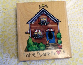 Alma Lynne Wood Mounted Rubber Stamp Home is Where the Heart Is