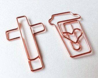 Bible Journaling Paper Clips - Crosses & Coffee Cup (10 pieces)