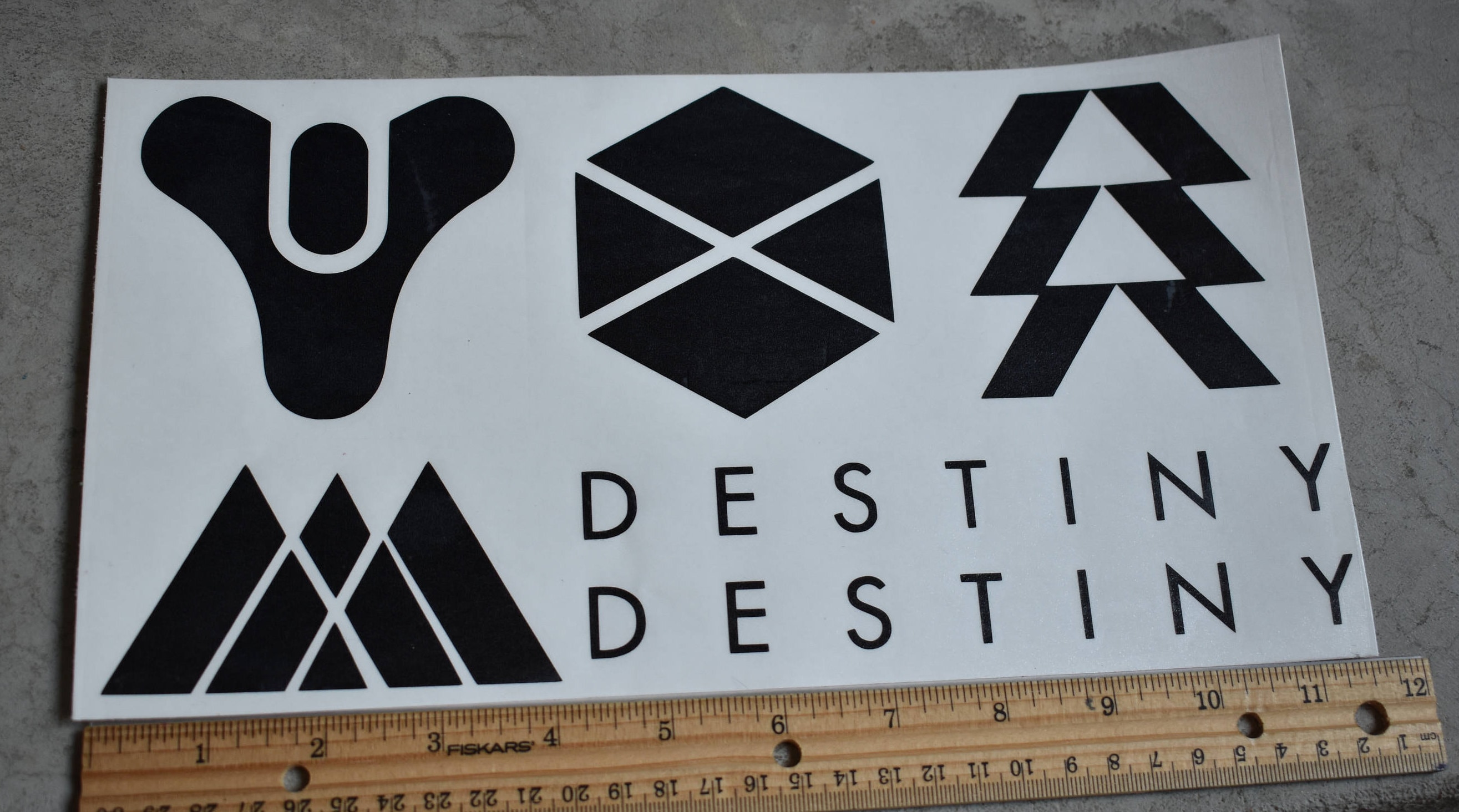 Destiny Vinyl Bumper Sticker 6 Pack. Destiny 2 Adhesive Vinyl