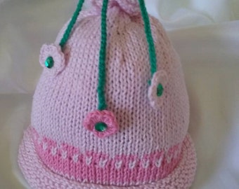Hat pink with Fuchsia flowers