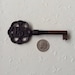 Vintage skeleton key, monogram H D initials, large ornate key, authentic German furniture key, necklace, wedding décor, jewelry supply