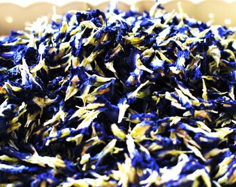Organic Blue Butterfly Pea Flower for Kombucha, Blue Tea, Blue Matcha Tea, Natural Food Coloring for Cake, Cookie ; (1 Kg) - FREE SHIPPING !