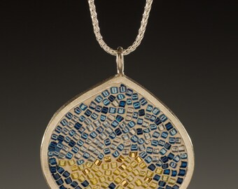 Micro Mosaic Pendants, Micro Mosaic Jewelry, Sunlit River Pendant - Micro Mosaic Collection