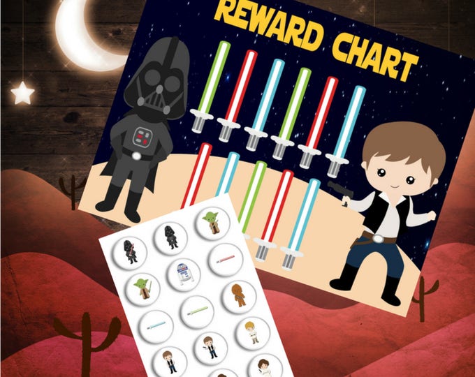 Sale Star Wars reward chart - Instant Download Chore Chart - Potty Training - Star Wars Reward System - Preschool Responsibility