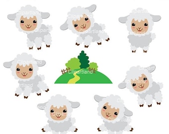 ON SALE INSTANT Download. Csh_7_Sheep. Cute sheep clip art. Personal and commercial use.