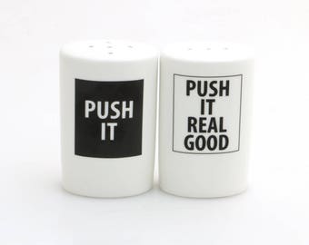 Salt and pepper shakers, salt n pepper, 80s nostalgia, home and living,dining and serving,ceramics and pottery, push it
