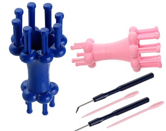 2 Plastic Knitting Loom Tool Maker Kit Sets - 13cm and 9.3cm (5.12" and 3.66")