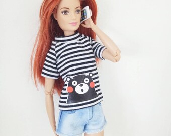 Barbie Clothes Striped Top T-Shirt