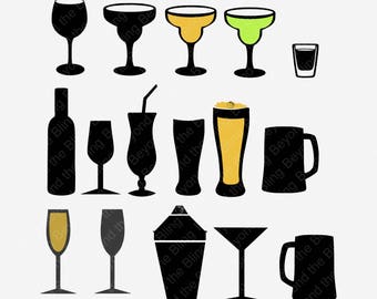drinking glasses download file barware download glassware digital download scrapbook glassware ready to cut file glassware drinking download
