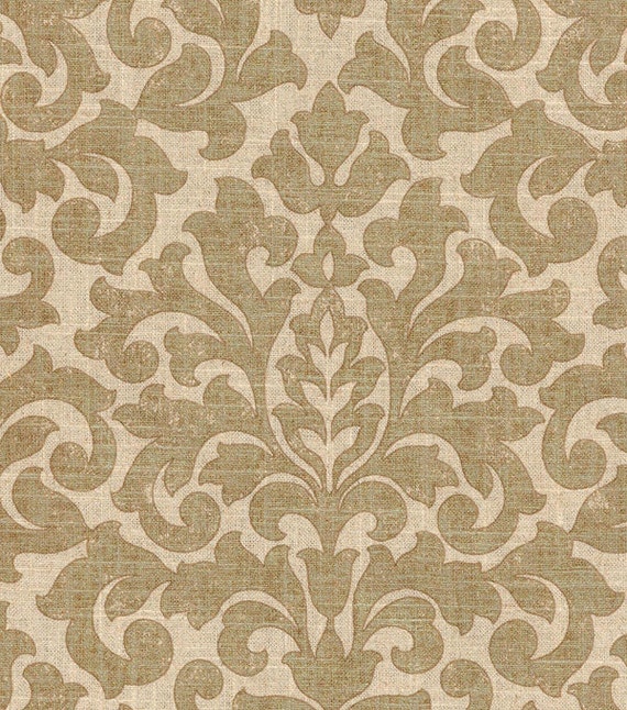 Gold Damask Fabric Upholstery Fabric Metallic Drapery