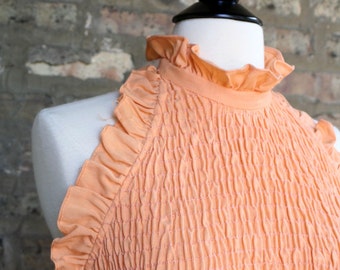 Vintage Apricot Halter Maxi Dress