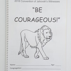 6-13yo Regional Convention 2018 Be Courageous JW Notebook for kids