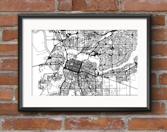 Sacramento Map Art Print – Light // Sacramento Poster | Sacramento Art | Sacramento Print // Free Shipping