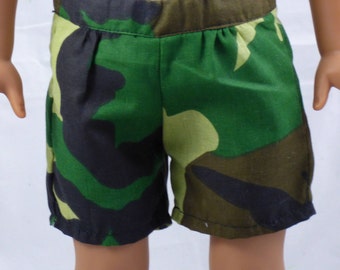 18 Inch Doll Shorts, Camouflage ,18 inch Girl or Boy Doll Shorts