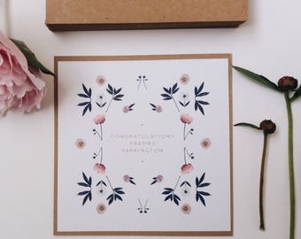 Personalised Congratulations Card || Handmade Wedding Card Congratulations, Engagement Card, Wedding Card, On Your Wedding Day