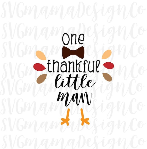 Download Thankful Little Man Boy Thanksgiving Iron On SVG Cut File for