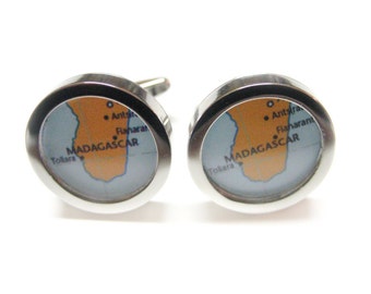 Madagascar Map Cufflinks
