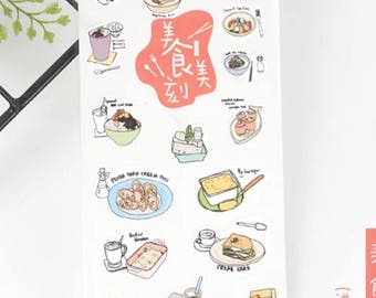 Lovely Food Stickers Sheet, Scrapbooking, Diary, Planner, Decoration, Journal Stickers
