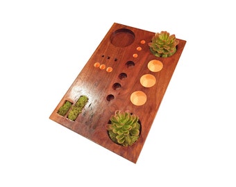Wooden Circle Succulent Tray