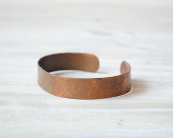 Vintage Copper Cuff Bracelet, Hammered Copper Bracelet