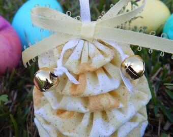 Yellow Glitter Yo Yo Egg Ornament