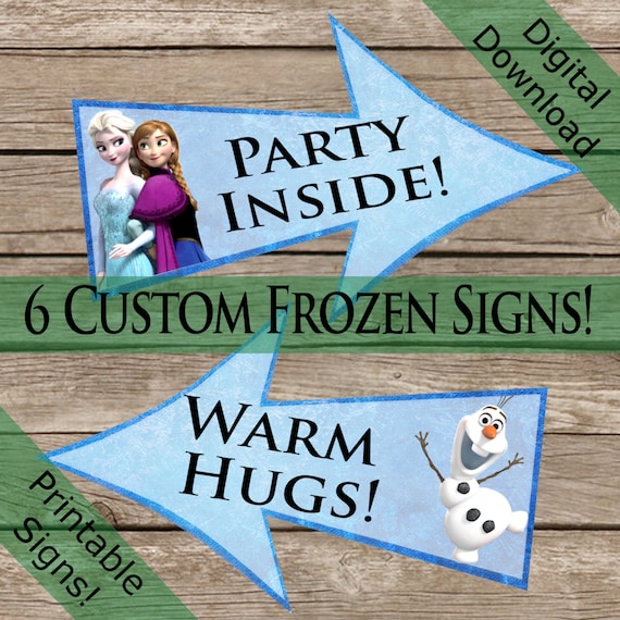 6 Custom Frozen Signs Digital Download Printable Frozen