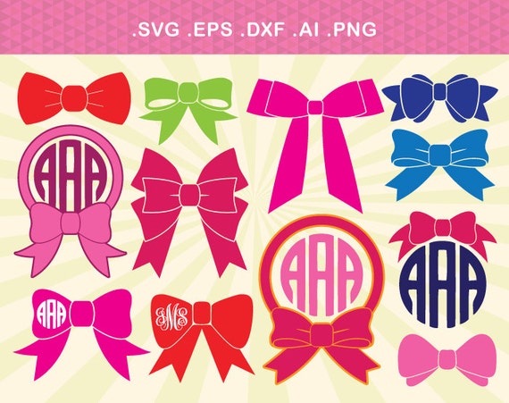 Download Bow SVG Cut Files Bow Monogram SVG Bow Monogram Frame SVG