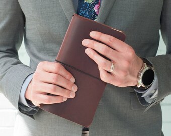 Traveler's Notebook - Harvard Brown - Traveler Journal - Midori Style - Journal - Planner - Leather - Notebook