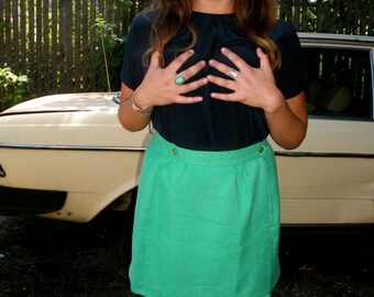 Vintage Emerald Green Skirt Size 8