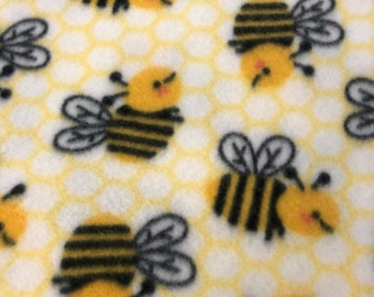RaToob, Black and Yellow Bumbly Bees on Yellow and White Honeycomb