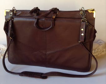 Vintage Genuine Leather Briefcase / Attaché / Bookbag / Perfect Gift