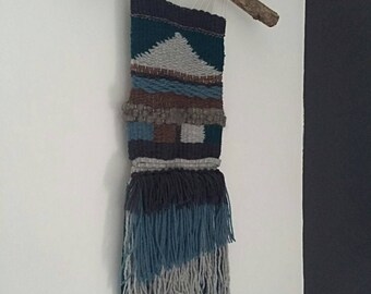 Wool woven wall hanging.