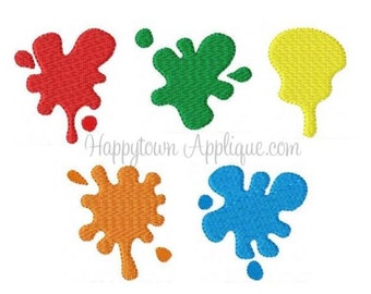 Paint Splatters Machine Embroidery Design