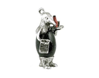 Sterling Silver Penguin Waiter Charm For Bracelets