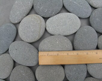 40 Smooth Beach Stones 2 1/2" to 3 1/2",Large, Flat, Oval, Beach Rocks, Wishing Stones, Wedding Decor, Unique, 40 STONES