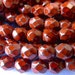 50 Czech Glass Fire Polish in a Rust Snake Beads in size 6mm Round