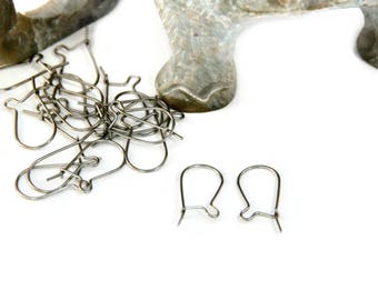 1 pair kidney surgical steel earwires - 17mm X 10mm