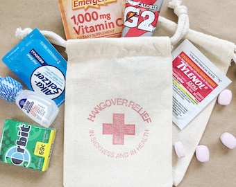 Hangover Kit - hangover bag wedding - hangover kit bachelorette - hangover bags - hangover kit bag - bachelorette bachelor party favor