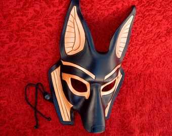 MADE TO ORDER Traditional Anubis Leather Mask... masquerade egyptian jackal costume mardi gras halloween burning man