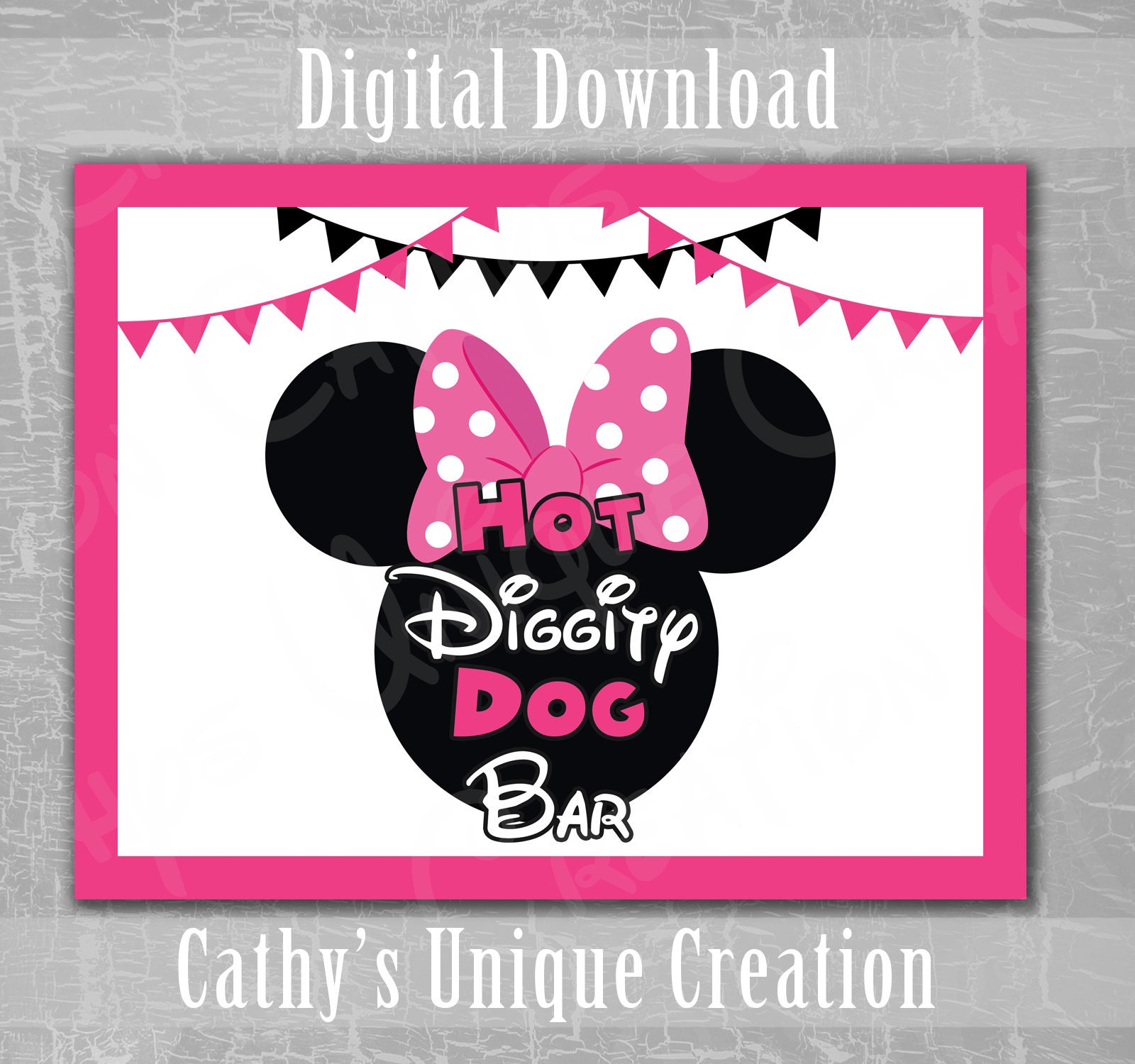Hot Diggity Dog Bar Minnie Mouse Disney Birthday Party