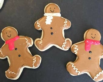 12 Christmas Gingerbread man sugar cookies