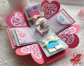 Mother's Day Exploding Photo box, Mother's Birthday gift, photo box, explosion photo box, mothers day present
