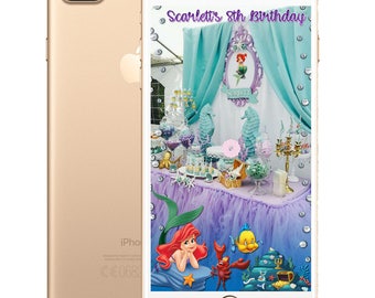 Little Mermaid/Snow White/Beauty and the Beast/Jasmine/Mulan Kids Birthday SnapChat Filters